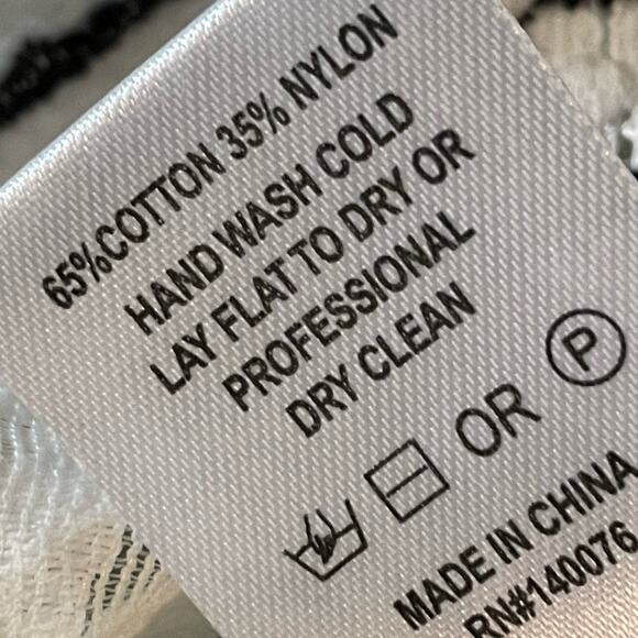 Generation Love Lace & Applique White Button Back Top Black Accents Large - Picture 6 of 7